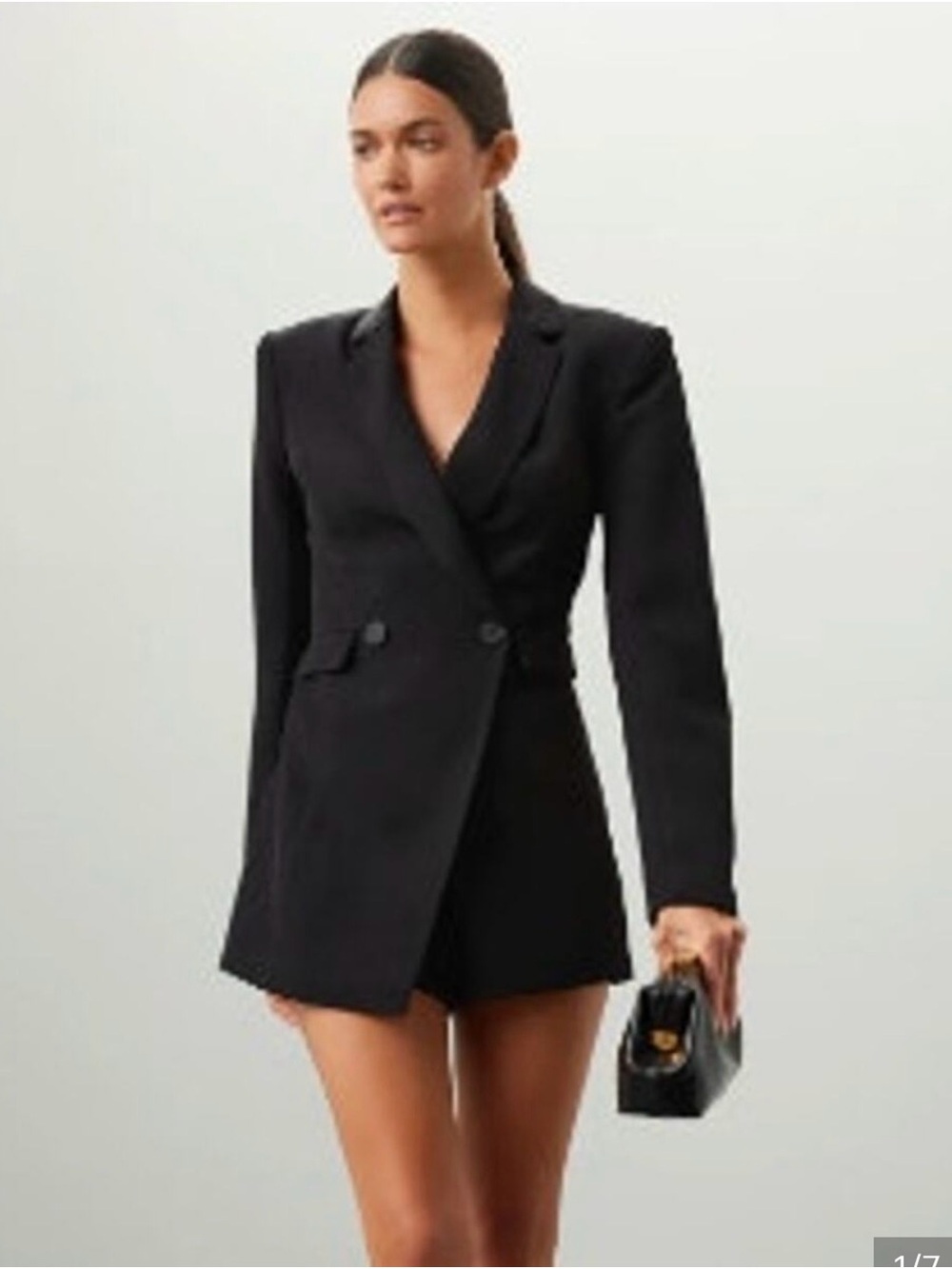 Endless Rose Black Tailored Romper Blazer